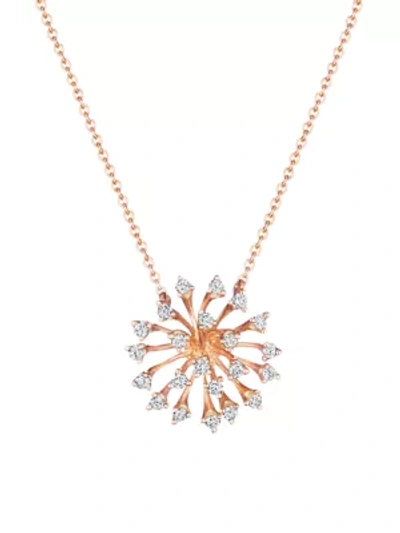Shop Hueb Women's Luminus 18k Rose Gold & Diamond Necklace