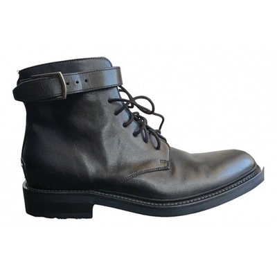 Pre-owned Saint Laurent Army Leather Boots In Black