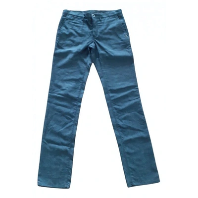 Pre-owned Incotex Wool Straight Trousers In Grey