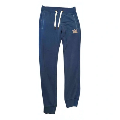 Pre-owned Adidas Originals Blue Cotton Trousers