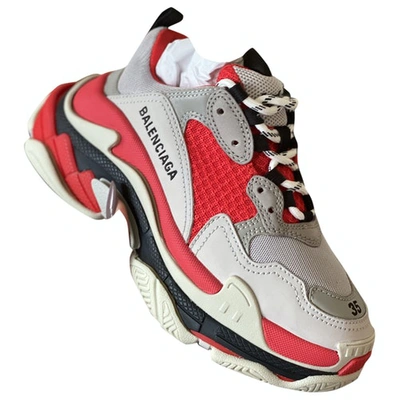 Pre-owned Balenciaga Triple S Red Trainers