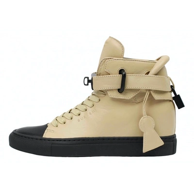 Pre-owned Buscemi Leather Trainers In Beige