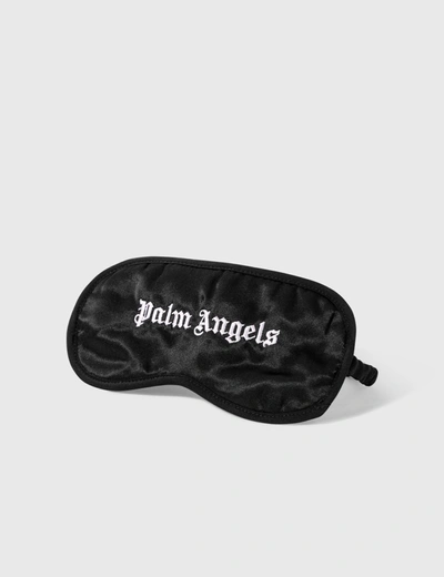 Shop Palm Angels Silk Sleep Eye Mask In Black
