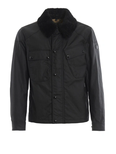 Shop Belstaff Patrol Black Waxed Cotton Jacket In Black