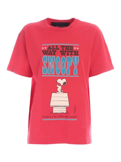 Shop Marc Jacobs All The Way With Snoopy T-shirt In Pink In Red