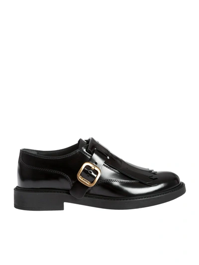 Shop Tod's Monk Strap Loafers In Black