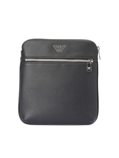 Shop Emporio Armani Faux Leather Small Messenger Bag In Black