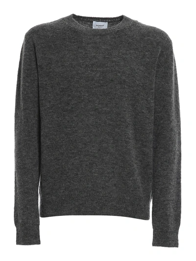 Shop Dondup Crewneck Wool Blend Sweater In Grey