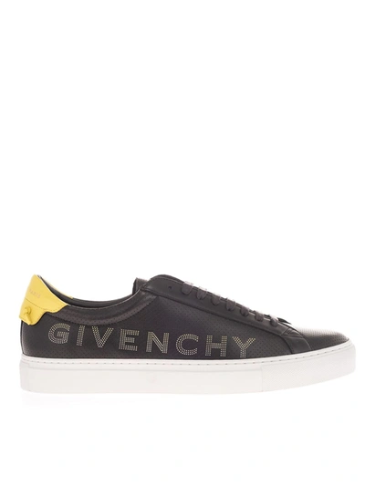 Shop Givenchy Urban Perforated Sneakers In Black And Yellow