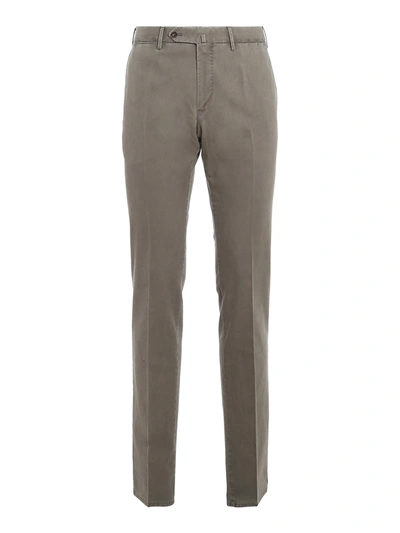 Shop Pt01 Superslim Cotton Trousers In Grey