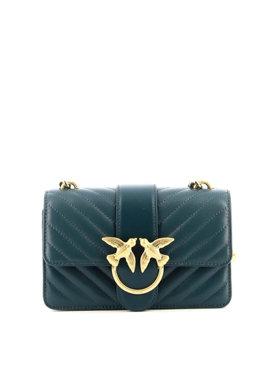 Shop Pinko Love Classic Icon V Quilt Mini Bag In Green
