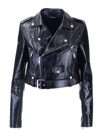 Shop Givenchy Biker Jacket With Studs In Black