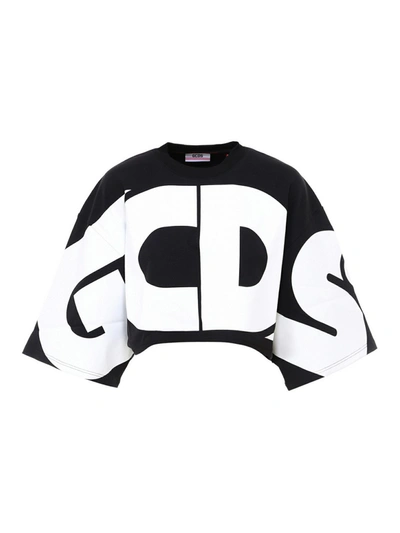 Shop Gcds Nylon Sweatshirt In Black