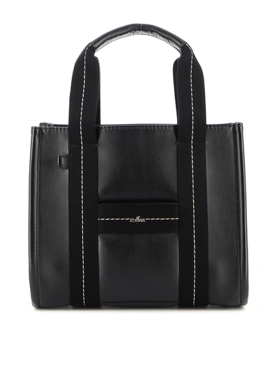 Shop Hogan Smooth Leather Tote Bag In Black