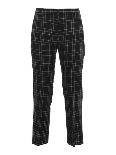 Shop Alexander Mcqueen Tartan Patterned Twill Pants In Black