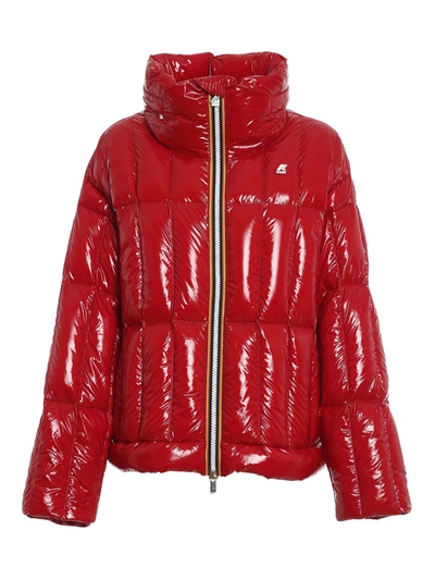 Shop K-way Josephine Thermo Shiny Quilted In Red