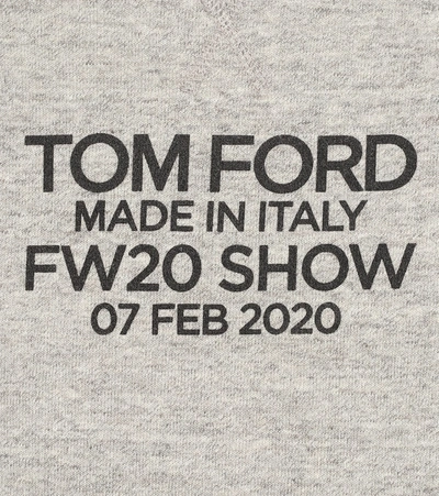 Shop Tom Ford Logo Cotton Jersey Sweatshirt In Grey