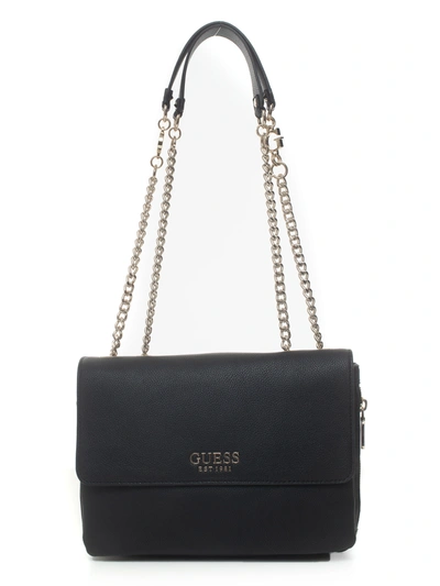 Shop Guess Chain Medium Rectangular Bag Black Polyurethane Woman