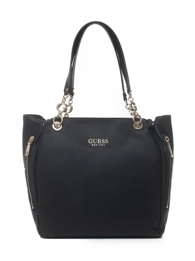 Shop Guess Chain Big-bag Black Polyurethane Woman