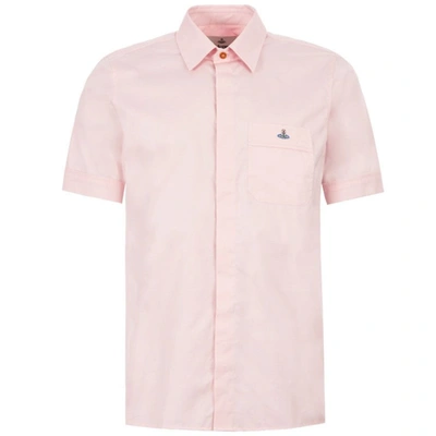 Shop Vivienne Westwood Orb Logo Short Sleeve Shirt In Pink