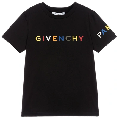 Shop Givenchy Kids Colourful Logo T-shirt In Black