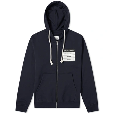 Shop Maison Margiela 14 Stereotype Logo Hoodie Size: Extra Small, In Navy