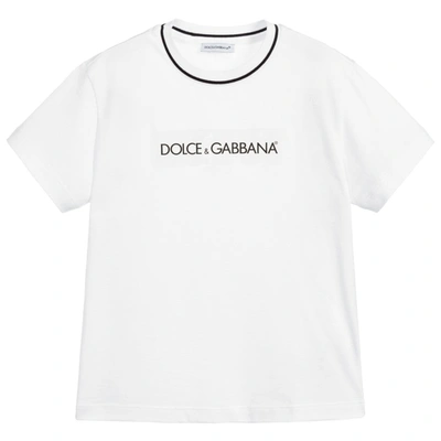 Shop Dolce & Gabbana Dolce &amp; Gabbana Logo Gloss T-shirt In White