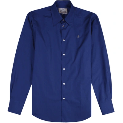 Shop Vivienne Westwood Single Button Shirt In Navy