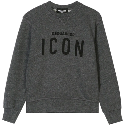 Shop Dsquared2 Kids Icon Sweatshirt In Dark Grey