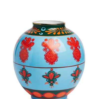 La Doublej Big Pineapple Bubble Vase In Pineapple Azzurro