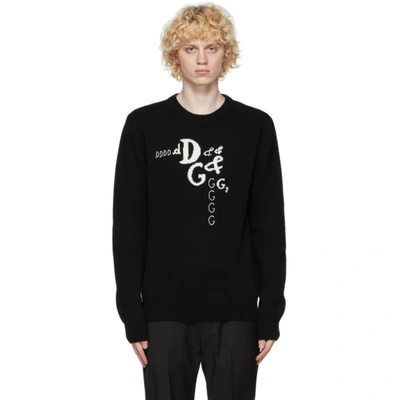 Shop Dolce & Gabbana Dolce And Gabbana Black Cashmere And Wool Dna Sweater In S9000 Black