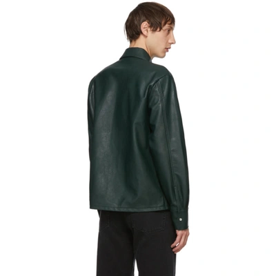 Séfr Sefr Green Faux-leather Matsy Jacket In Shadowgreen | ModeSens