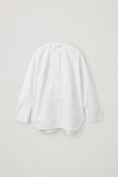 Shop Cos Cotton Bib Insert Tunic-style Shirt In White