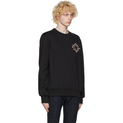 Shop Dolce & Gabbana Black Logo Patch Sweatshirt In N0000 Nero