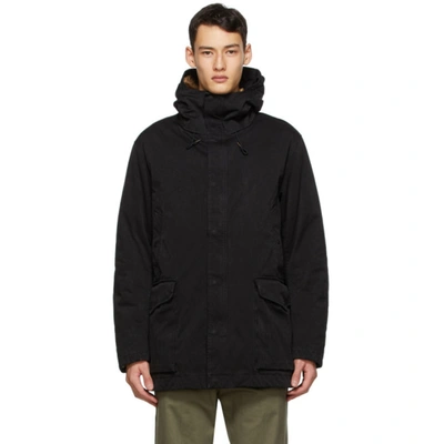 Shop Ten C Black Down Canon Coat In 999 Black