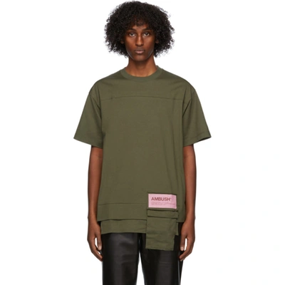 Shop Ambush Khaki New Waist Pocket T-shirt In Dark Green