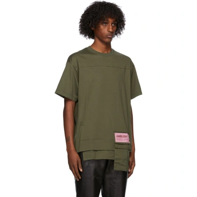 Shop Ambush Khaki New Waist Pocket T-shirt In Dark Green