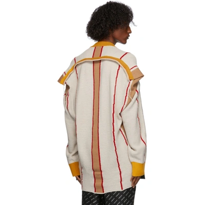 Ambush Pullover In Beige With Multicolor Intarsia In Beige/multi