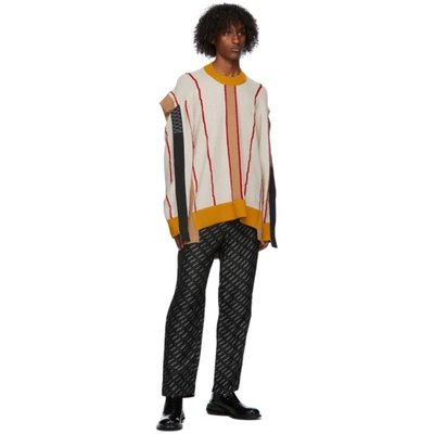 Shop Ambush Beige Colorblocked Folding Sweater In Beige/multi