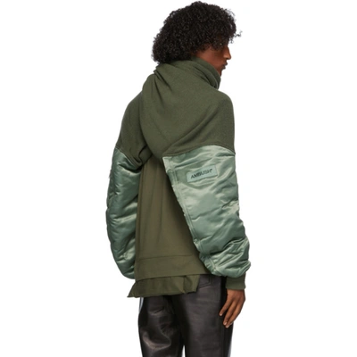 Shop Ambush Green Mix Sleeve Scarf In Khaki