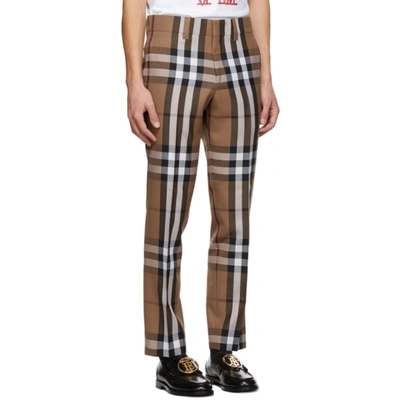 Shop Burberry Brown House Check Trousers In Birch Brown