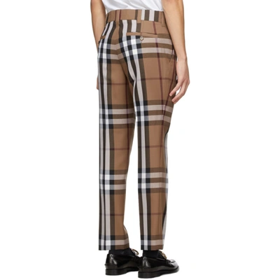 Shop Burberry Brown House Check Trousers In Birch Brown