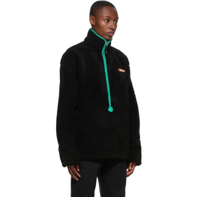 Shop Ader Error Black Half Zip-up Sweatshirt