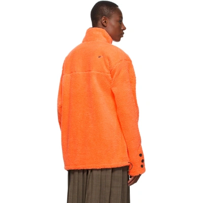 Shop Ader Error Orange Half Zip-up Sweatshirt In Neon Orange