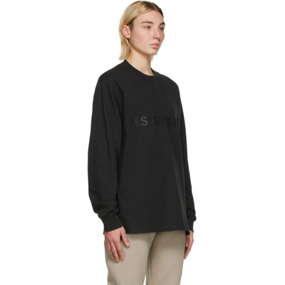 Shop Essentials Black Logo Long Sleeve T-shirt In Stretchlimo