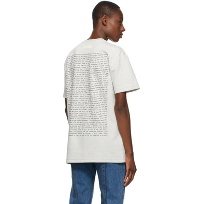 Shop Ader Error Grey Print At Front T-shirt In Oatmeal