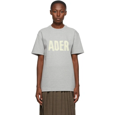 Shop Ader Error Grey Logo Masking T-shirt In Gray