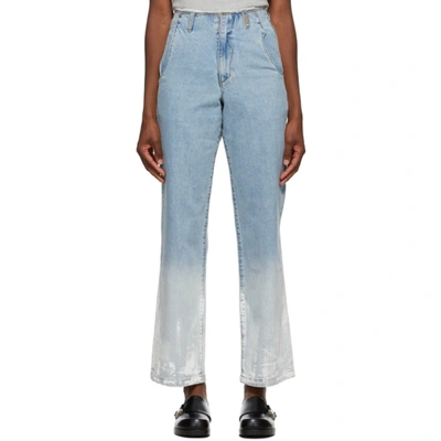 Shop Ader Error Blue Oversized Pelton Jeans In Light Blue