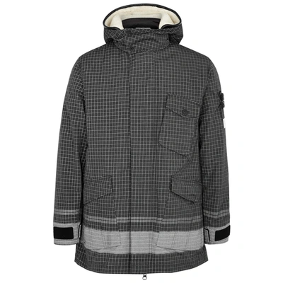Shop Stone Island Reflective Checked Ripstop Chiné Jacket In Black