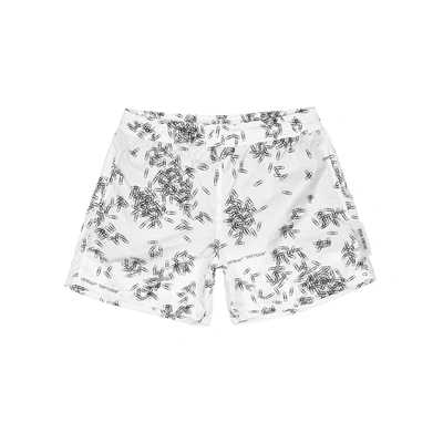 Shop Off-white Paperclip Printed Shell Swim Shorts In White